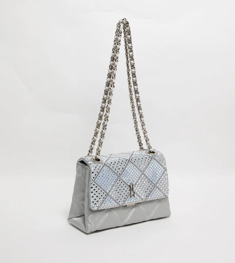 Steve madden badalind women's silver satchel bag